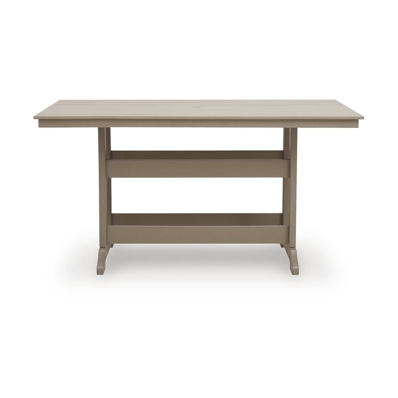 Signature Design by Ashley Sandy Dune Brown Outdoor Counter Height Dining Table - 72" W x 38" D x 37" H