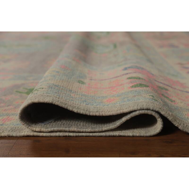 Hand Knotted Oriental 100% Wool Carpet Transitional All-Over Purples Oushak Area Rug - 10' 8'' X 8' 1''