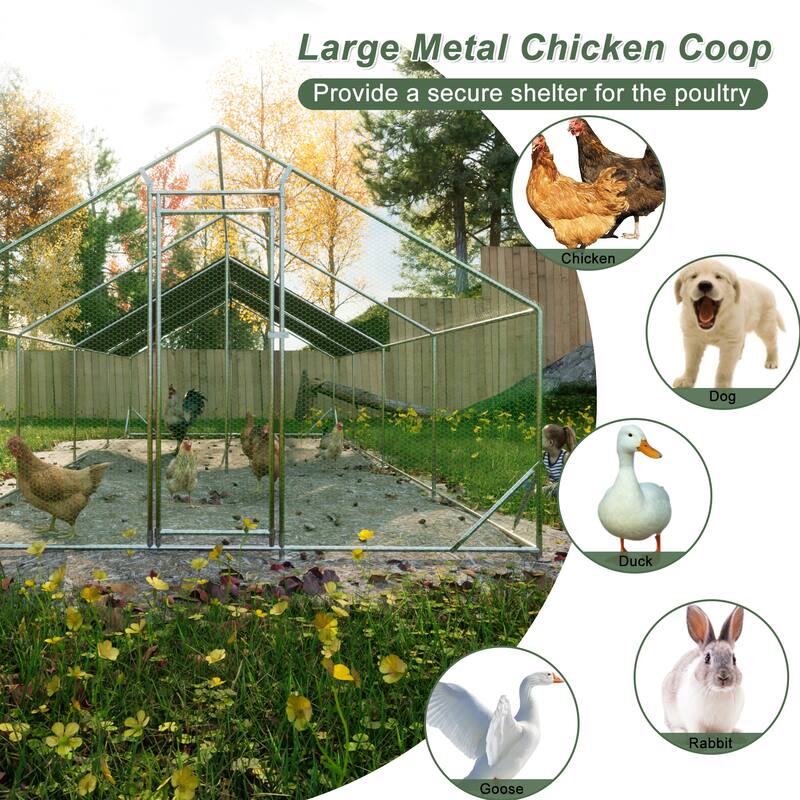 Large Metal Chicken Coop with Waterproof and Anti-Ultraviolet