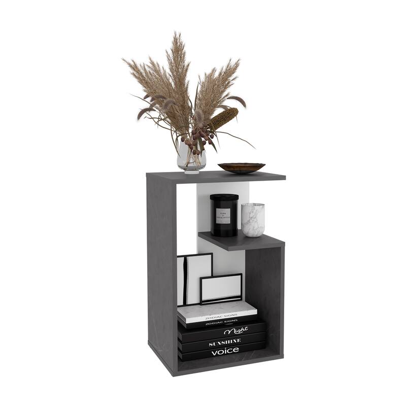 3-Tier Open Shelf Nightstand with Multi-Functional Design