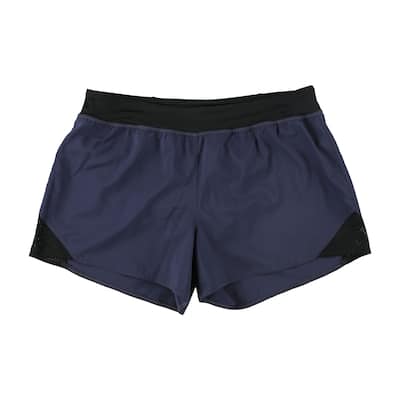 Reebok Womens WOR Knit Woven Athletic Workout Shorts, Blue, Medium