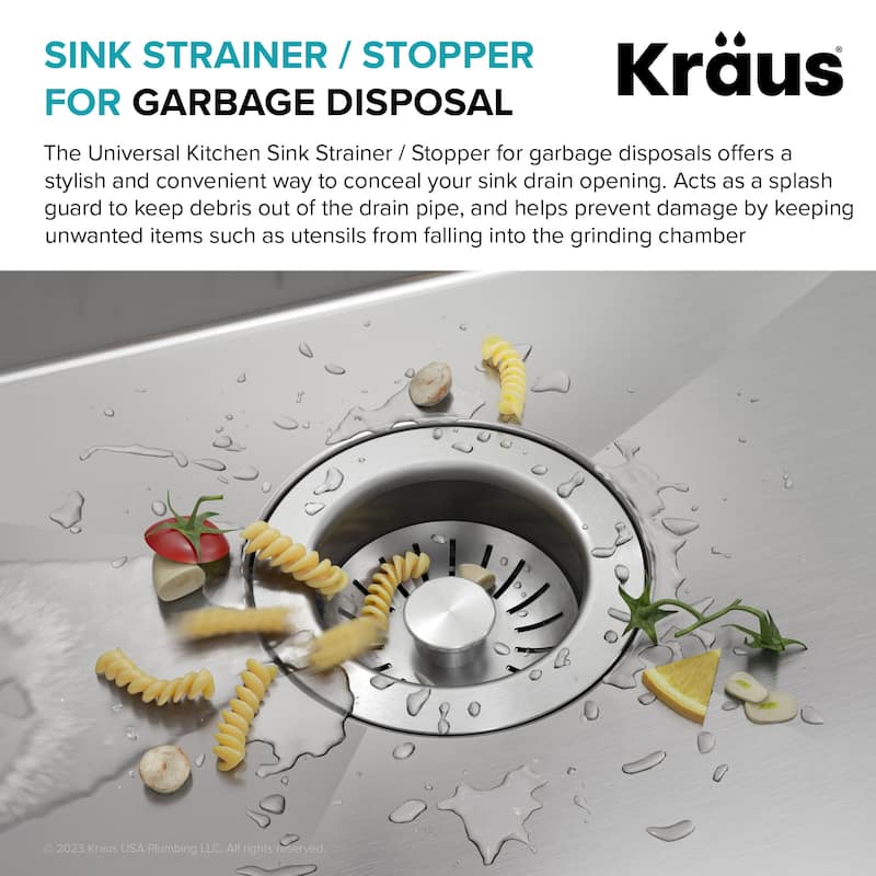 Kraus GDC-4 3-1/8" Basket Strainer - Stainless Steel / Matte Black