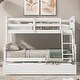 preview thumbnail 3 of 24, Twin over Full Wood Bunk Bed with Sloping Ladder,Twin Size Trundle Under,Sweden Style