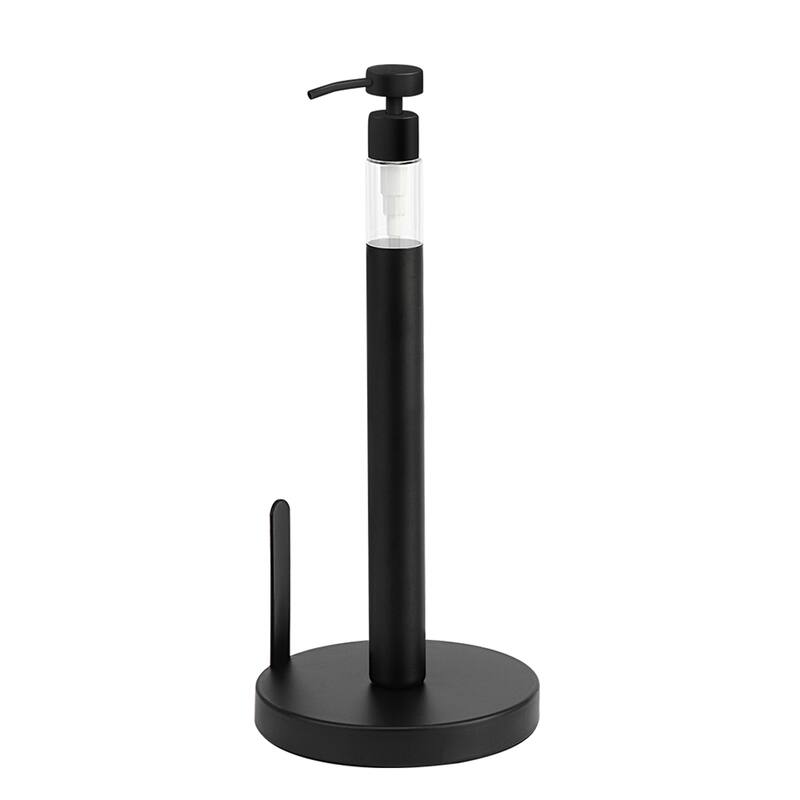 SunnyPoint Heavy Weighted Paper Towel Holder Stand Dispenser Built-in Pump Bottle