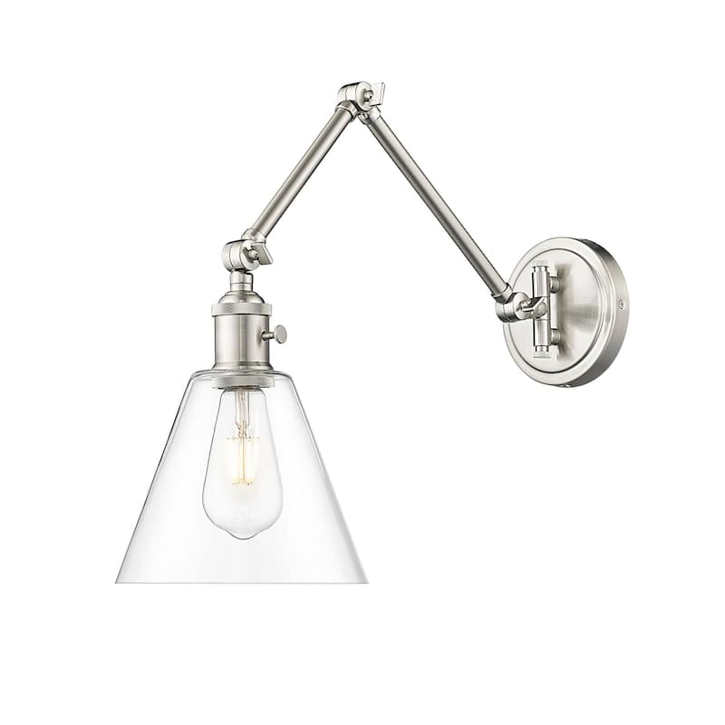Z-Lite 348S Gayson 8" Tall Wall Sconce with Clear Glass Shade - Brushed Nickel