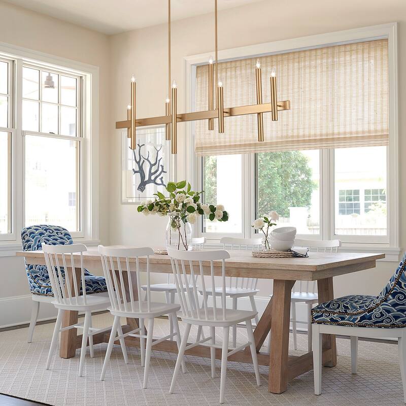 56.7'' 8-Light Linear Chandelier Kitchen Island Pendant