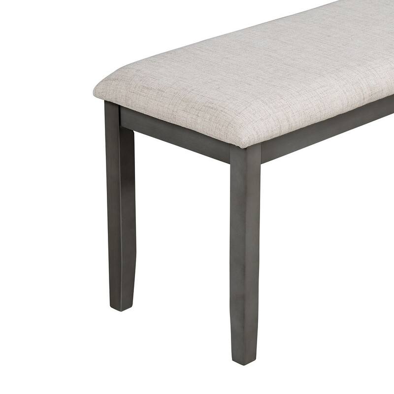 6 PCS Dining Table and Chair Set for 6-Foam-covered Seat Backs & Cushions