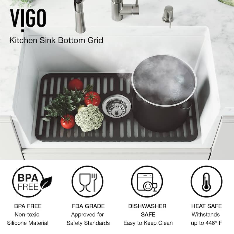 VIGO 25" L X 13" W Silicone Protective Bottom Grid for Kitchen Sink