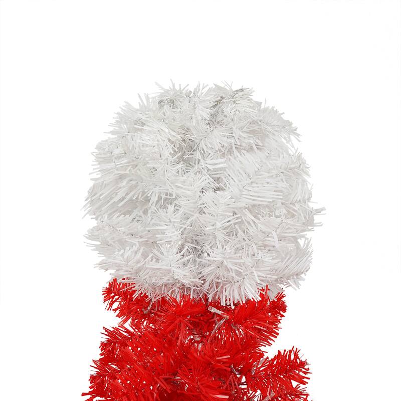 Festive Santa Hat Style Christmas Tree Set, Pre-Lit with 300 LED Lights