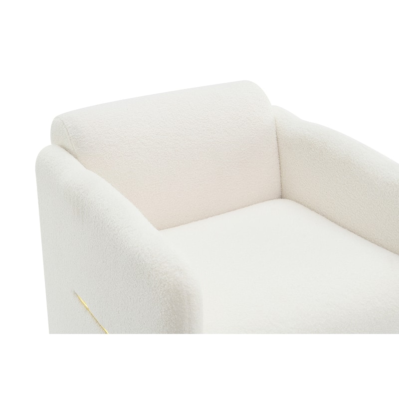 28.25" Arm Chair with Waved Arms and Metal Decoration