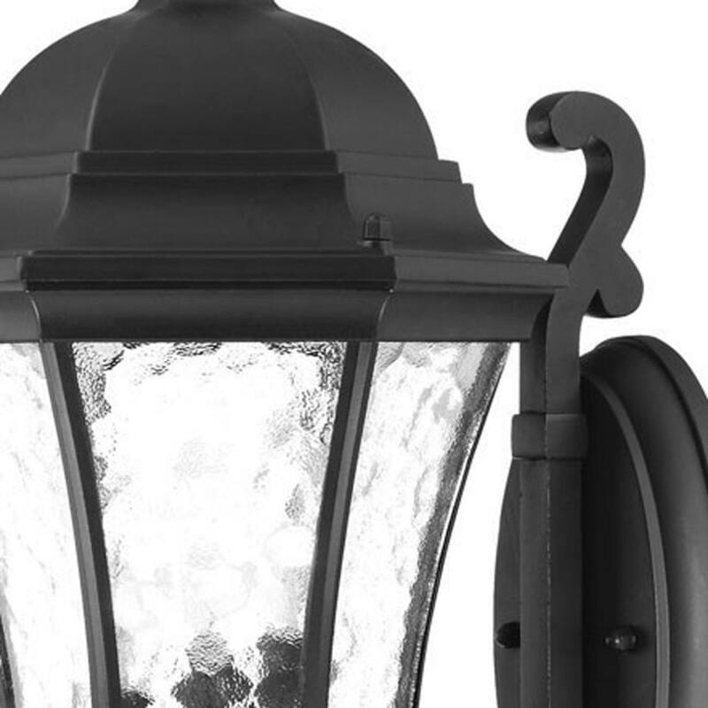 Glass Flush Mount Outdoor Wall Light with 3 Light Lantern Design - 11” x 9.25” x 19.5” (D x W x H)