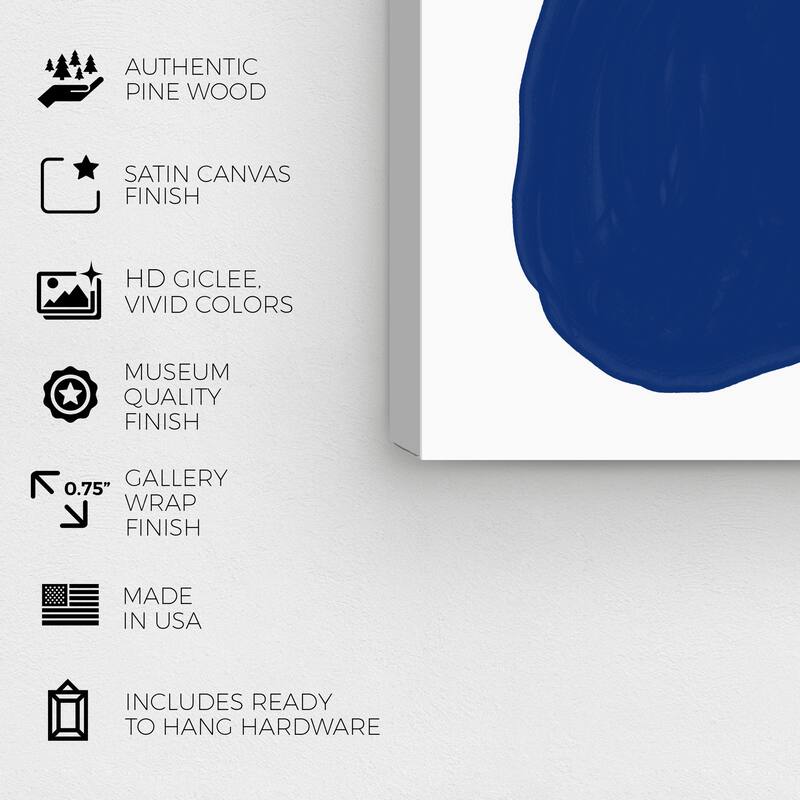 Wynwood Studio Canvas Abstract Lazurite Rocks Blue and Modern & Contemporary Wall Art Canvas Print