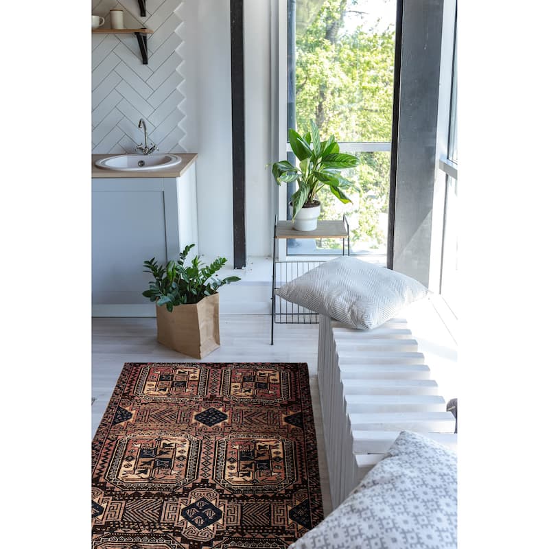 ECARPETGALLERY Hand-knotted Melis Vintage Brown Wool Rug - 4'3 x 12'0