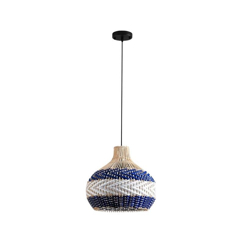 3 Light kitchen ighting blue white pendant lights faux rattan pendant light