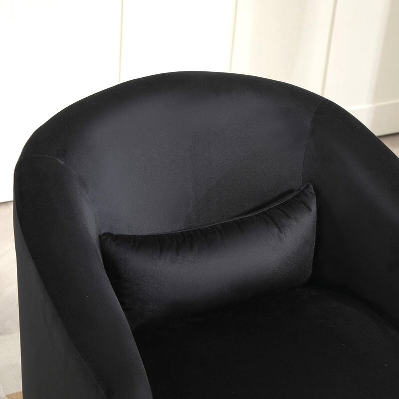 Accent Chair with Barrel-shaped Design and 360 Degree Swivel Feature