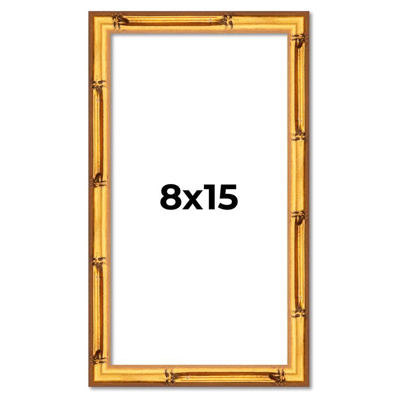 8x15 Frame Gold Bamboo Picture Frame - Complete Modern Photo Frame