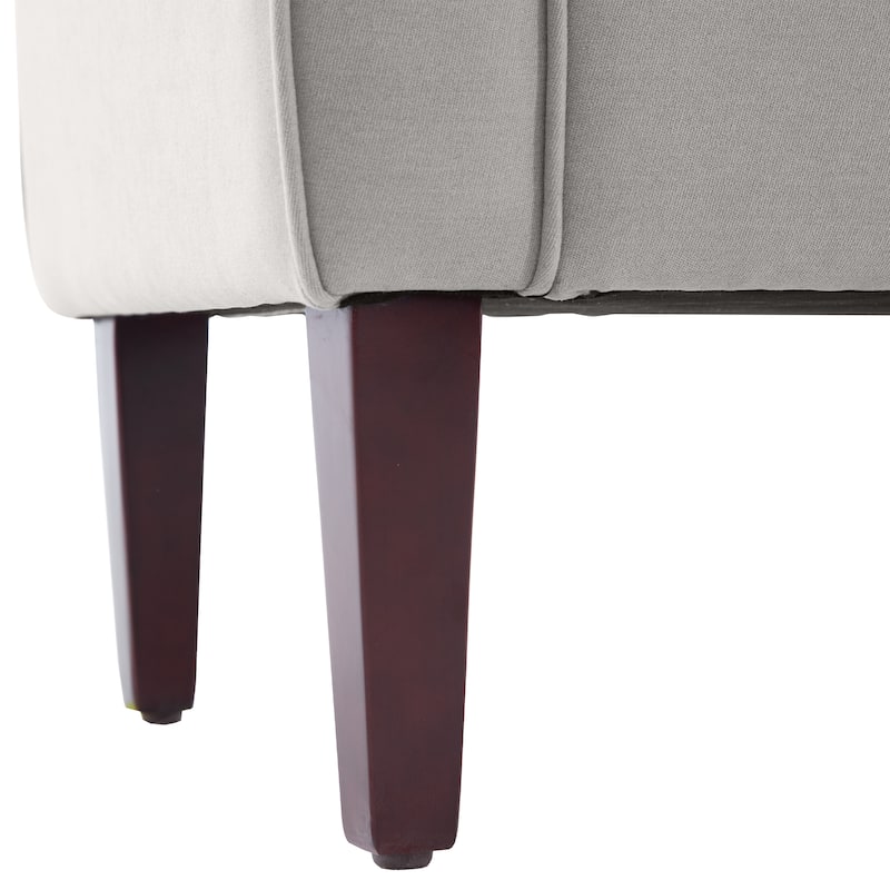 Arm Fabric Storage Ottoman Bench with Solid Wood Legs, 48"W x 18"D x 23"H