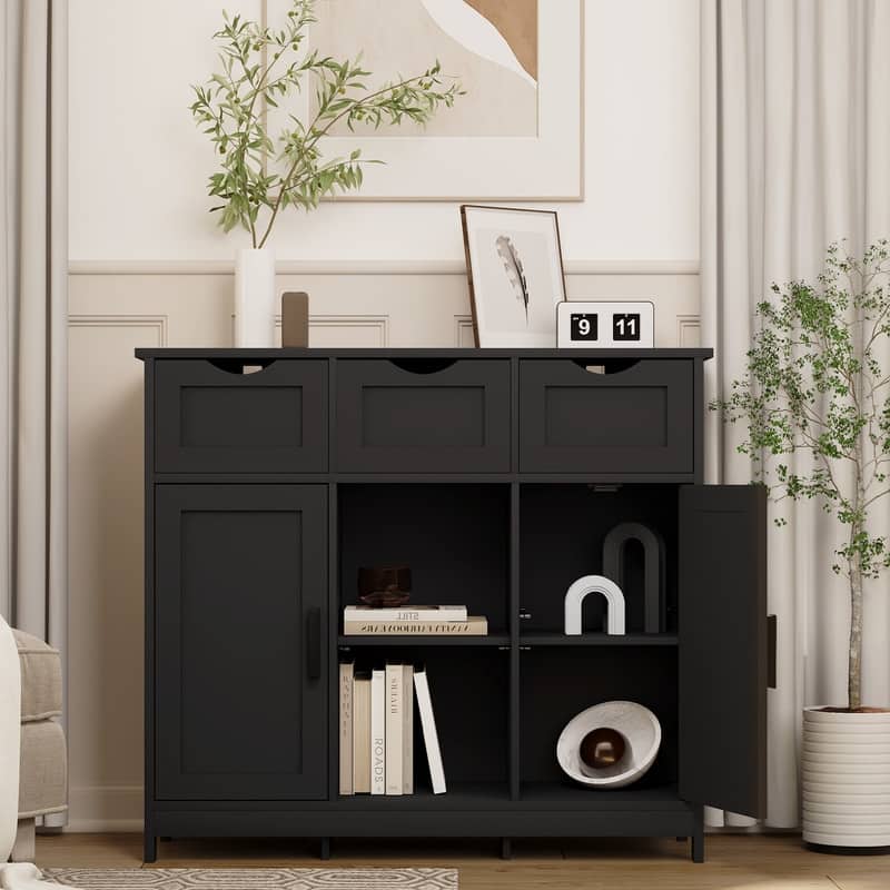 35.4" Wide 3 Drawer Sideboard