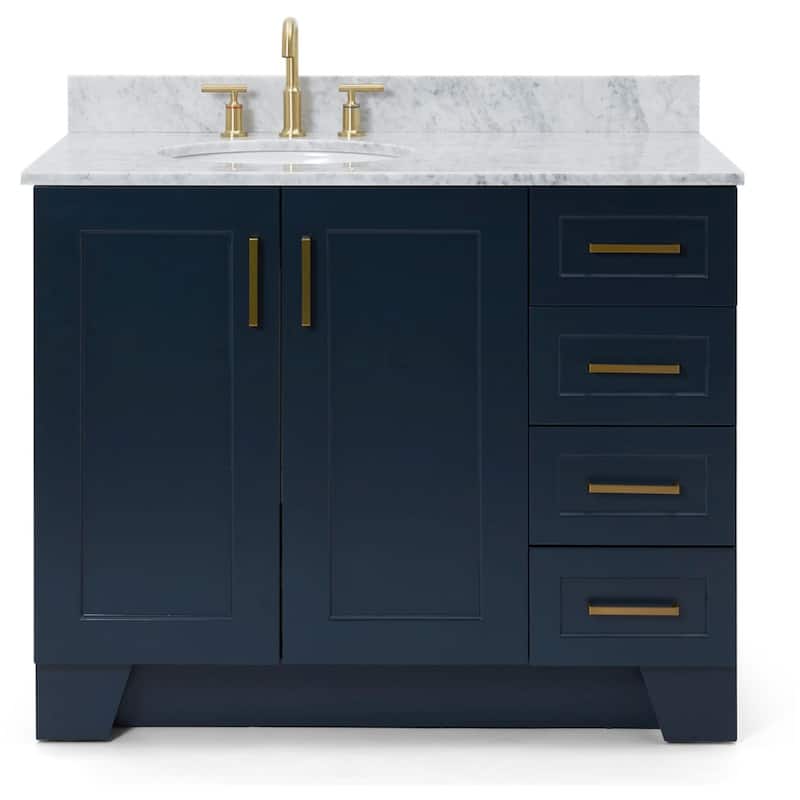 Ariel Q043SLCW2OVO Taylor 43" Free Standing Single Oval Basin Vanity - Midnight Blue - Painted