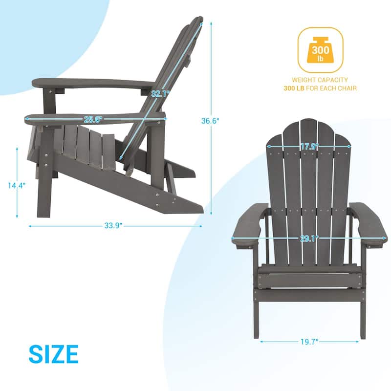 BONOSUKI Patio Adirondack Chairs Weather-resistant(Set of 2)