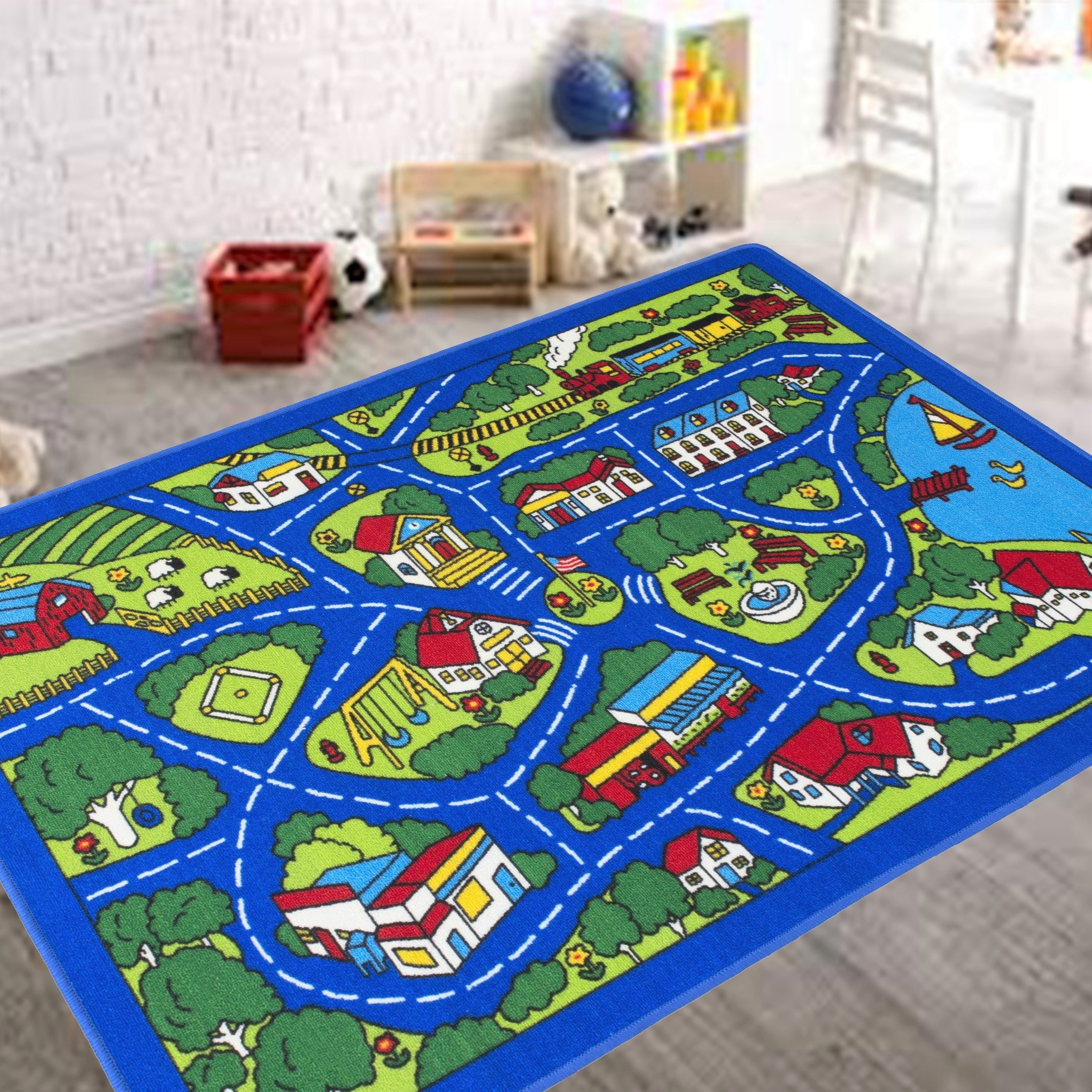 Hr Kids Rugs City Map Educational Non