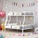 preview thumbnail 14 of 37, Contemporary Bunk Bed,Full XL Over Queen Metal Bunk Bed with Contemporary Design & Safety Features,Split Into 2 Beds White