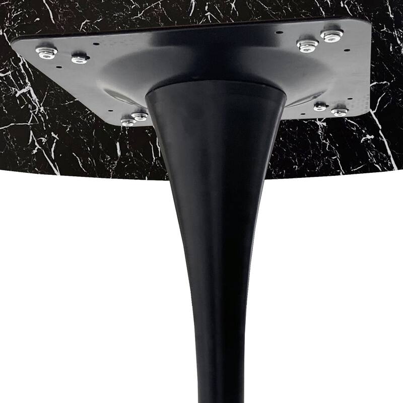 Modern Round Dining Table End Table Leisure Coffee Table with Metal Base
