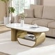 preview thumbnail 2 of 4, 47.24'' Modern Luxury Oval Coffee Table with Storage Drawer for Living Room