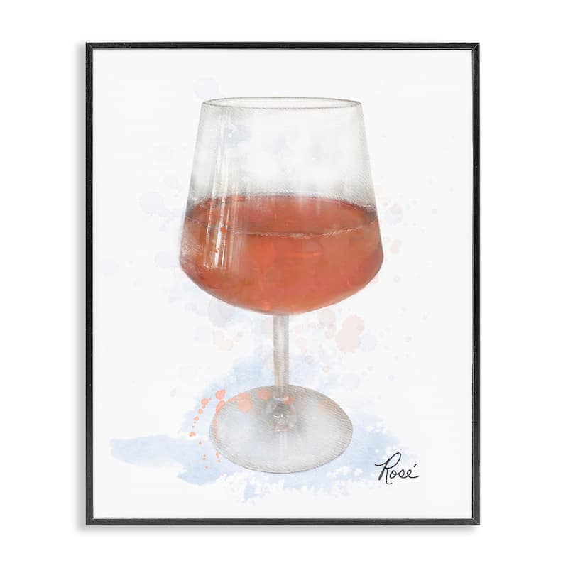 Stupell Modern Rosé in Glass Framed Giclee Art Design By Matthew Piotrowicz - 16 x 20 - Black