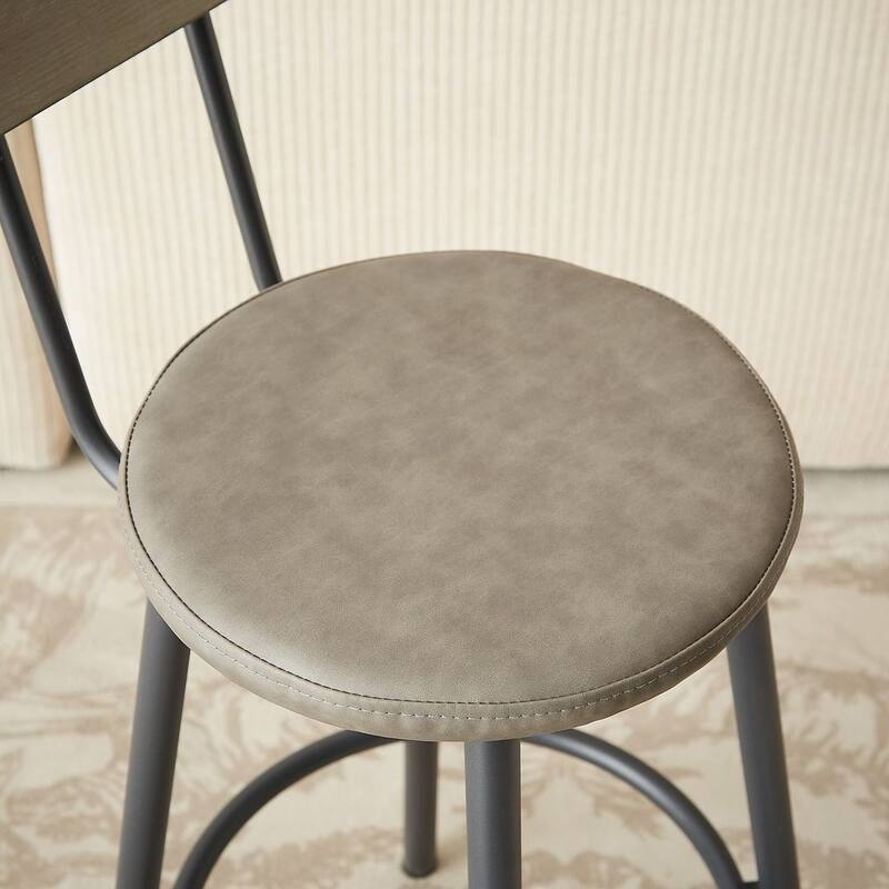 4 PCS Industrial Bar Table Set Long Bar Table with 3 PU Stools