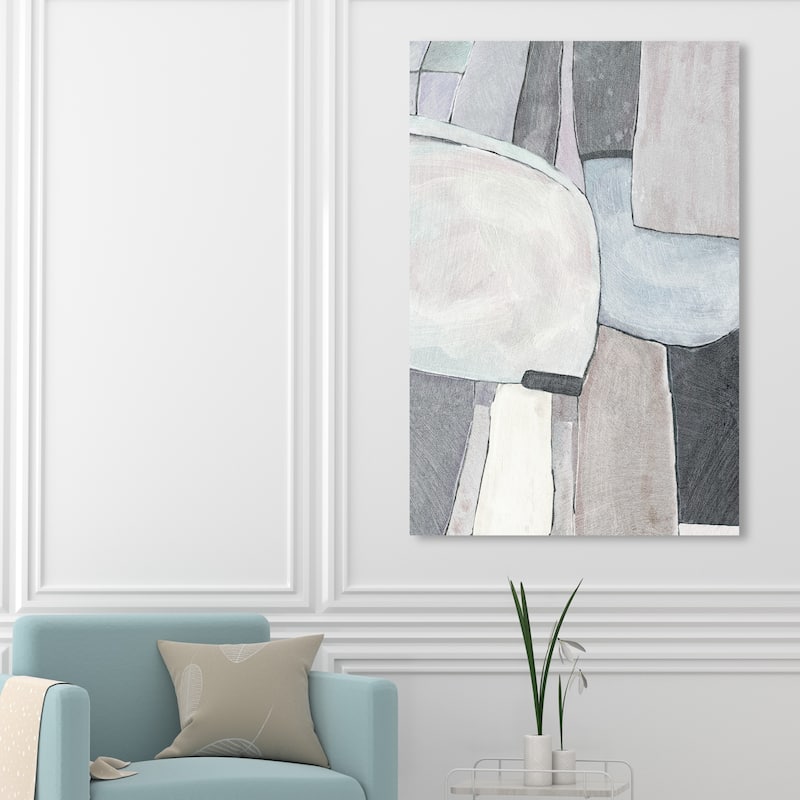 Wynwood Studio Canvas Abstract Compound Building Block Gray and Modern & Contemporary Wall Art Canvas Print - 54 x 36