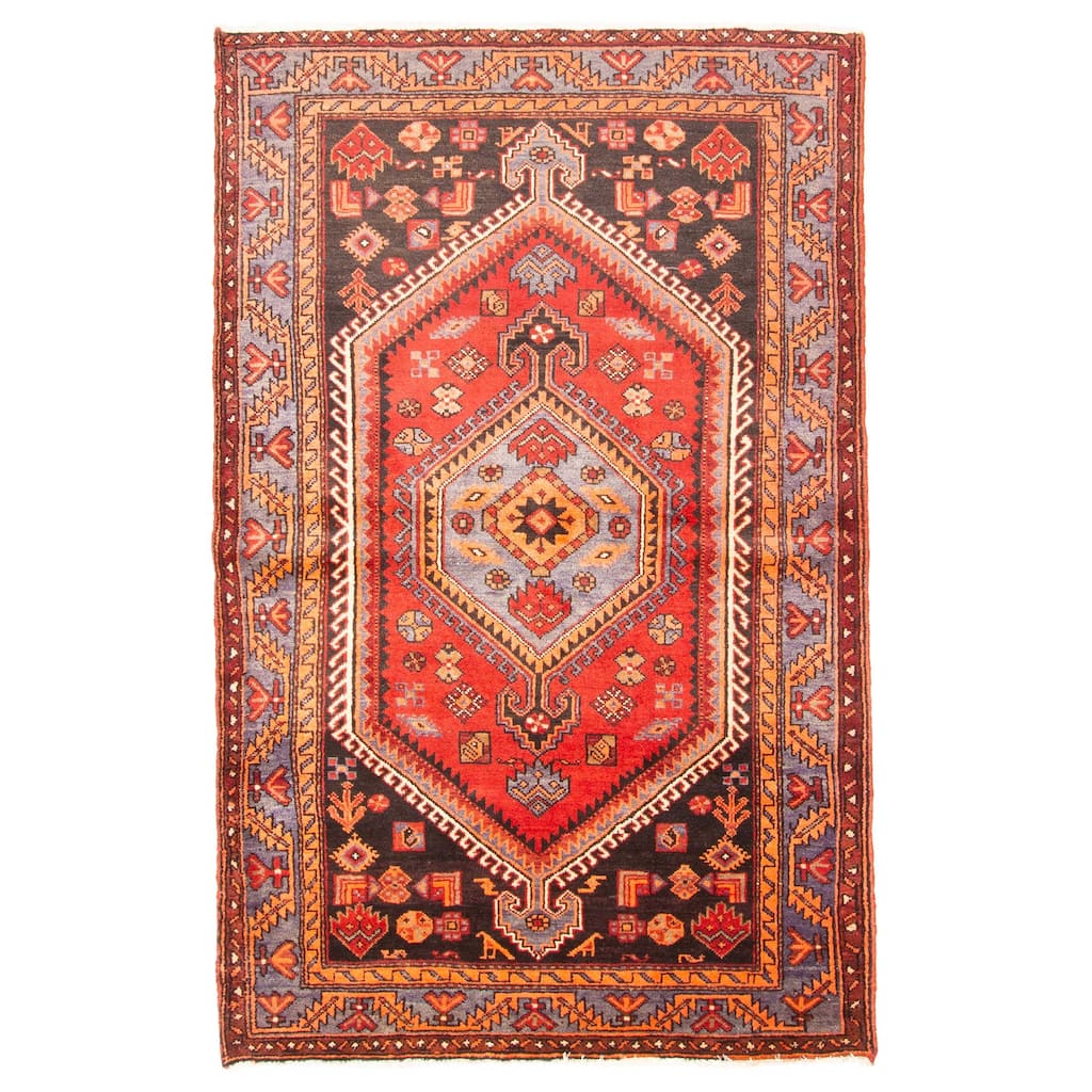 ECARPETGALLERY Hand-knotted Andelz Red Wool Rug - 4'7 x 7'2