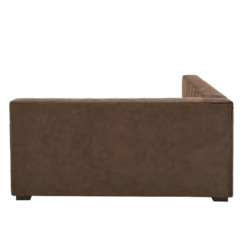 Basingstoke Brown Fabric Full Size Lounger by iNSPIRE Q Modern