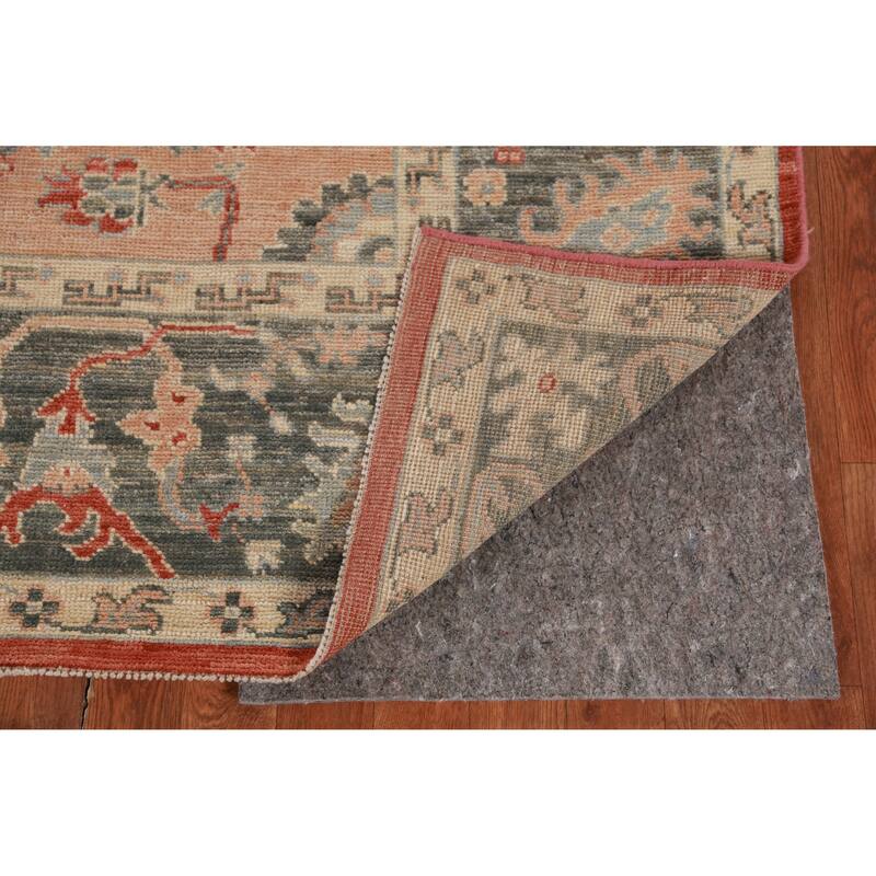 Hand Knotted Oriental 100% Wool Carpet Transitional All-Over Oranges & Rust Oushak Area Rug - 10' 2'' X 8' 3''