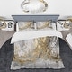 preview thumbnail 2 of 5, Designart "Gold and White Colliding Abstract" White Modern - Bed Cover Set With Shams