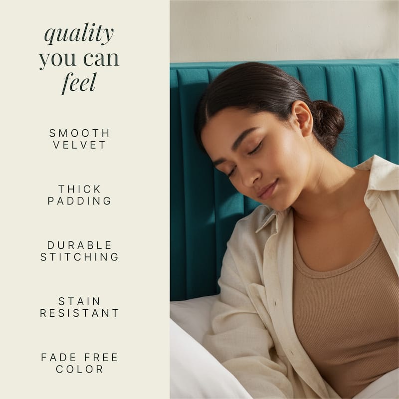 Empyrean Velvet Headboard, Floating Wall-Mounted, Easy Assemble Upholstered Peel & Stick, 3D Soundproof Bed Wall Panels