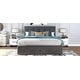 preview thumbnail 4 of 49, Upholstered Platform Bed with Drawers and Trundle, Queen Size, Linen Fabric, for Bedroom