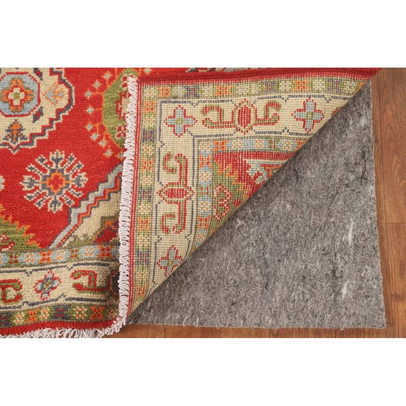 Geometric Kazak Accent Rug Hand-Knotted Wool Carpet - 2'7" x 3'11"
