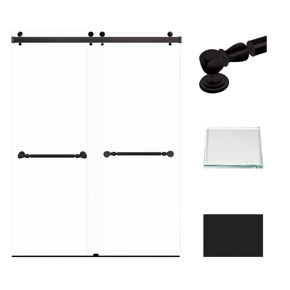 Transolid BYPT608010L-N 80" High x 60" Wide Bypass Frameless Shower