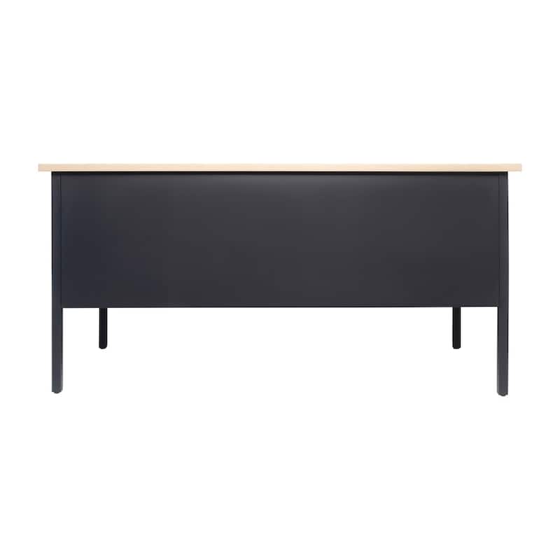 Commercial Double Pedestal Desk with 5 Locking Drawers