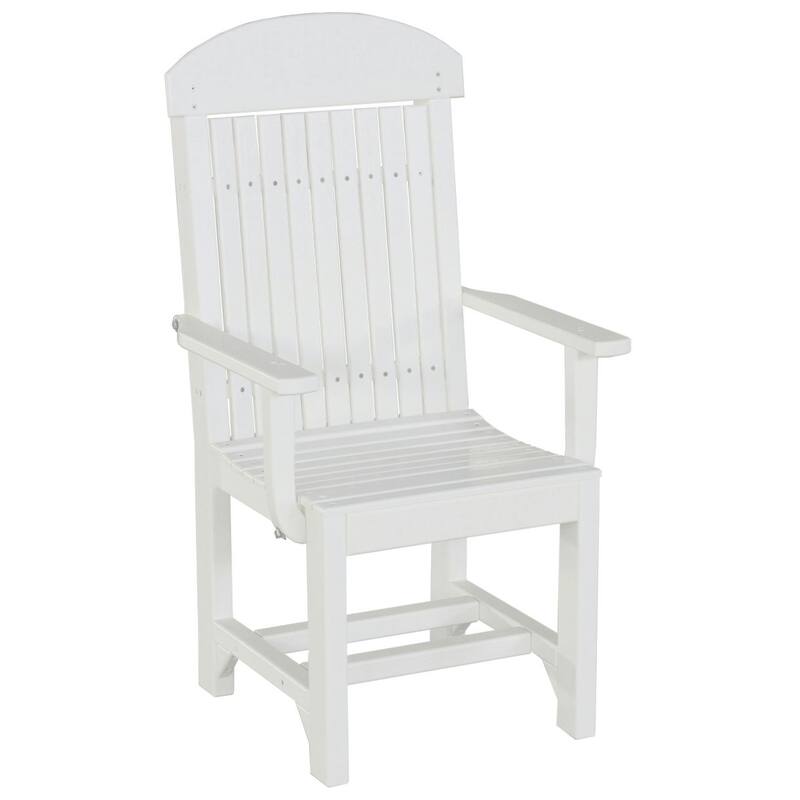 Set of 4 Poly Lumber Classic Dining Chairs - Arm Chair - White - Dining Height