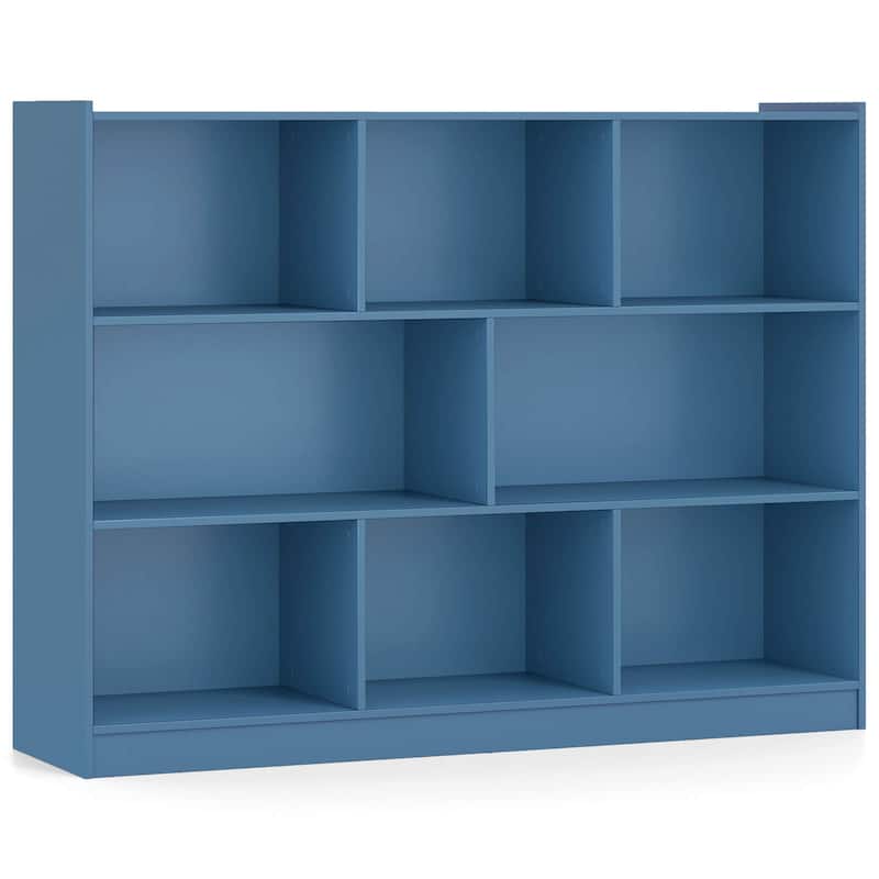 Costway 3-tier Open Bookcase 8-Cube Bookshelf Storage Display Cabinet - 48'' x 12.5'' x 36.5''