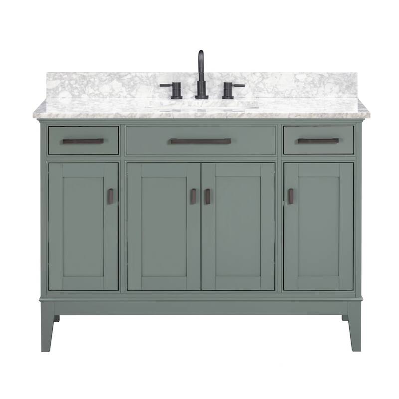 Madison 48 in. Single Sink Bathroom Vanity with Carrara Marble Top - 49"W x 22"D