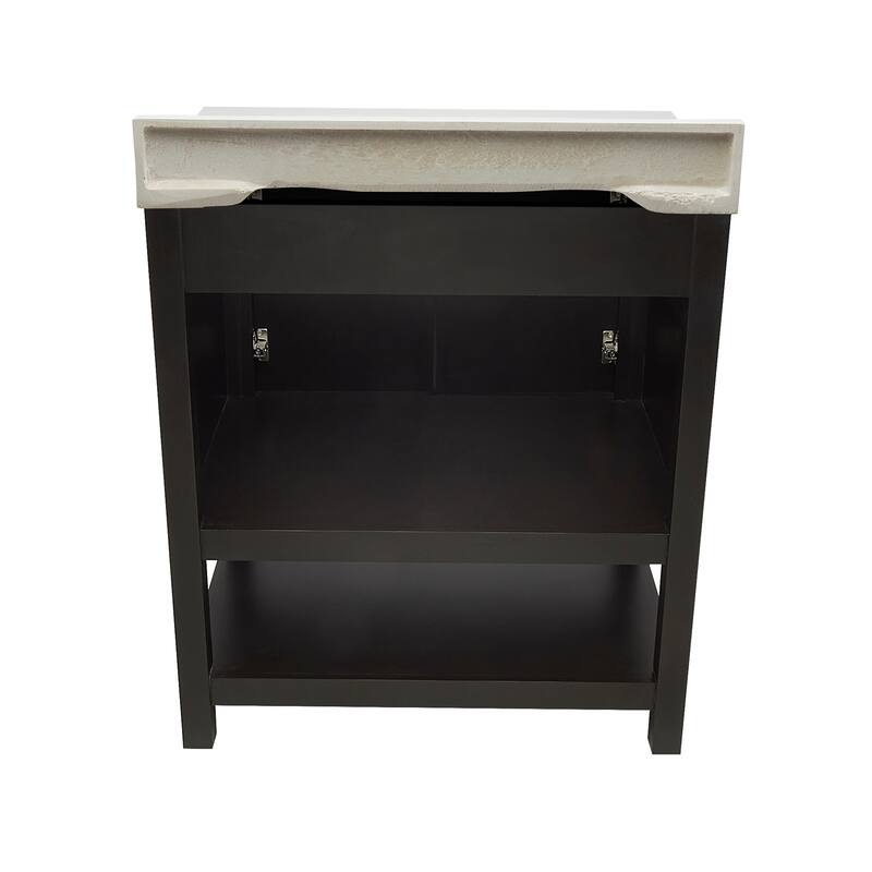 Taos 31" Bathroom Vanity with Cultured Marble Vanity Top Sink in White with White Basin
