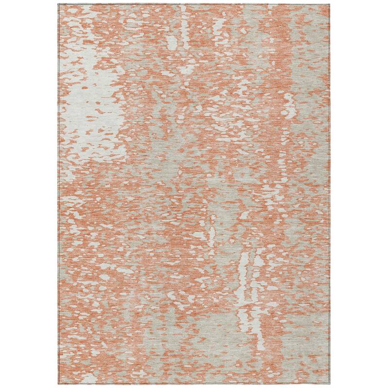 Machine Washable Indoor/ Outdoor Modern Abstract Chantille Rug