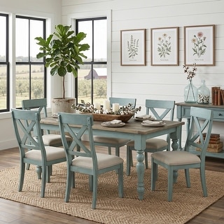 The Gray Barn Spring Mount Table with Cross Back Chairs 7-piece Dining Set