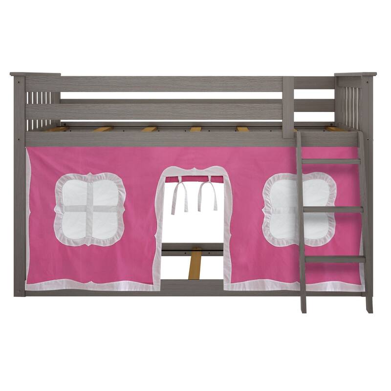 Max and Lily Twin over Twin Low Bunk with Curtains