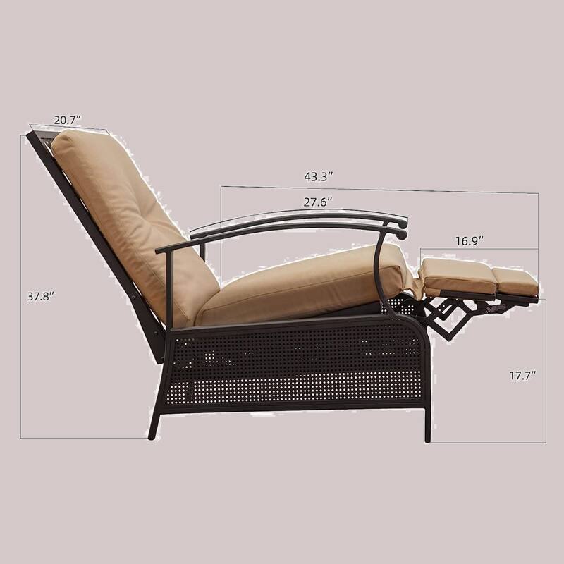 Patio Recliner Chair with Cushions Bed Bath & Beyond 38369064