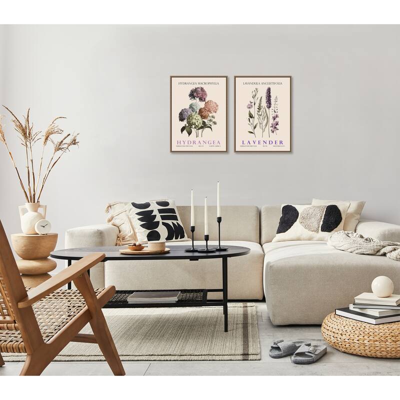 Amanti Art Vintage Hydrangea & Lavender 2 Piece by Christopher Giampietro Framed Canvas Wall Art