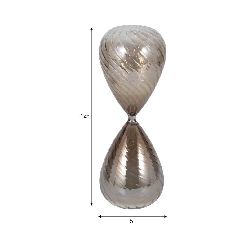Modern Glass Hourglass Sculpture - Home Decor